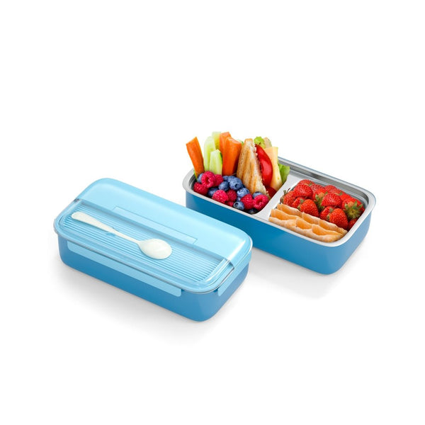 Dark blue and light blue stainless steel lunch box for kids