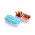 Blue and pink stainless steel lunch box for kids