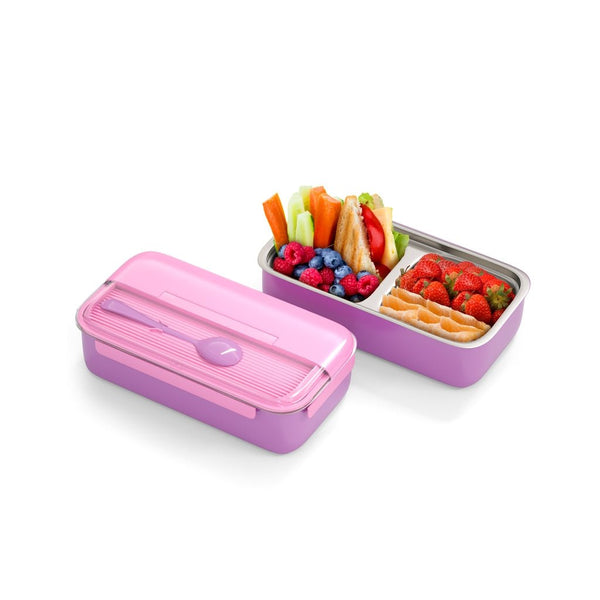 Pink and purple stainless steel lunch box for kids