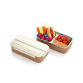 White and brown stainless steel lunch box for kids