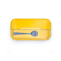 Yellow and Blue Stainless Steel Lunch Box – 100% Leak-Proof, Kids Friendly Clips, Food-Safe Spoon, Non-Toxic Recyclable Plastic - Bento Kids